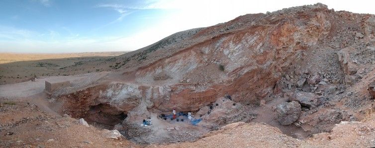 View looking south of the Jebel Irhoud site in Morocco, where the fossils were found