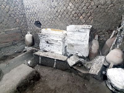 Archaeologists unearthed the bedroom in a Roman villa near Pompeii.