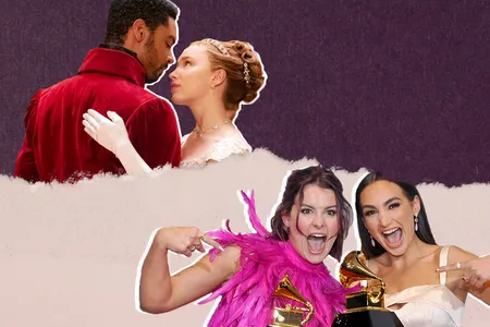 Abigail Barlow (bottom left) and Emily Bear (bottom right) won a Grammy for their&nbsp;Unofficial Bridgerton Musical.