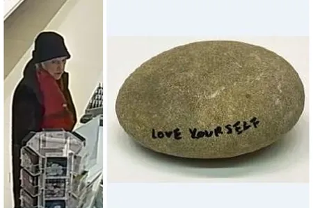 Police are on the lookout for the woman who stole a $17,500 rock from a Yoko Ono exhibition.