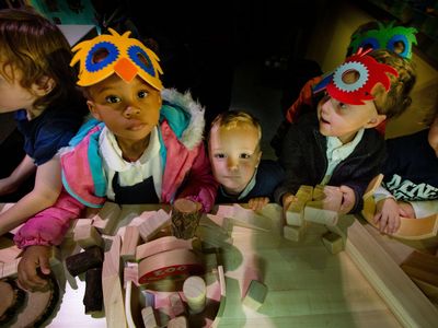 Kids test out the new 1,700-square-foot Wegmans Wonderplace at the National Museum of American History.
