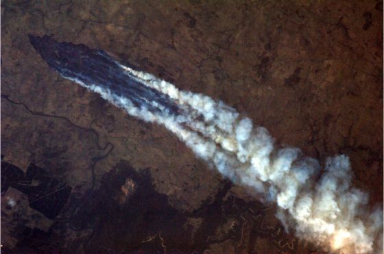 The ongoing fires as seen by astronaut Chris Hadfield