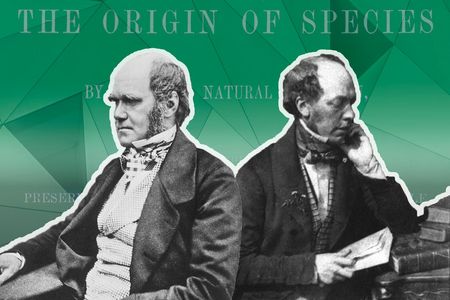 Charles Darwin, left, and his conservative publisher, John Murray III, right.