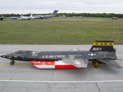 The Air Force Museum's X-15 on the way to its new hangar.