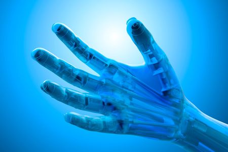 An illustration of a prosthetic hand.
