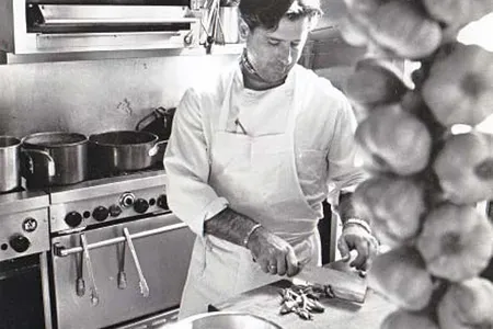 Van Aken in the MIRA kitchen in the late 80s. MIRA is where New World Cuisine started entering the spotlight. 