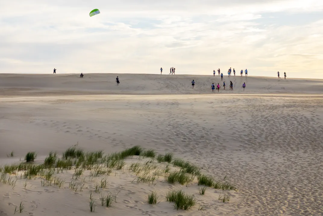 kite-flying and hang-gliding at Jockey's Ridge State Park
