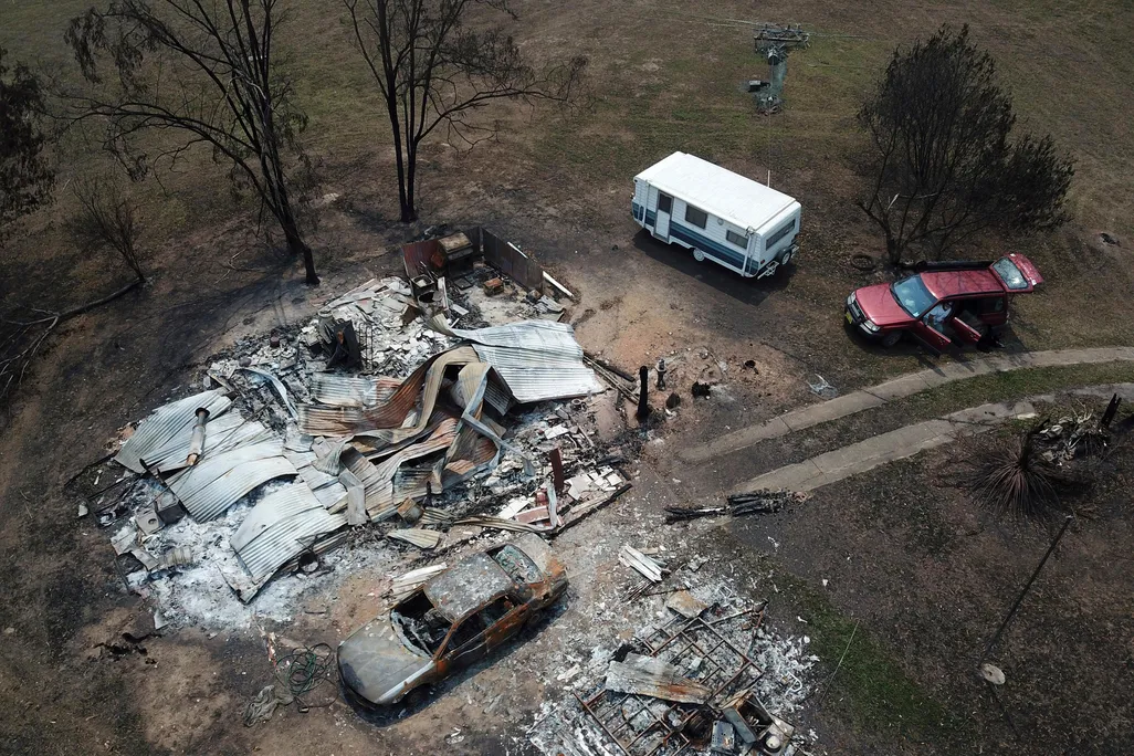 Destroyed home in Nerrigundah, New South Wales
