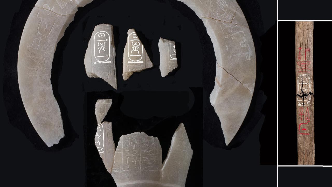 埃及古代象形文字刻在神廟石牆上
