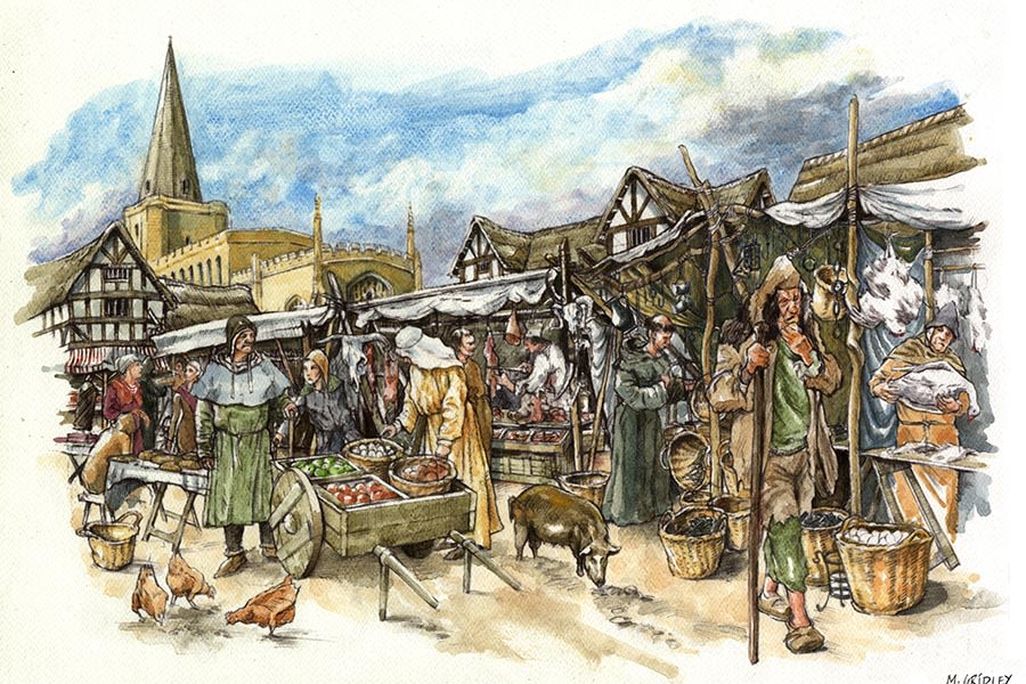 Illustration of medieval Cambridge
