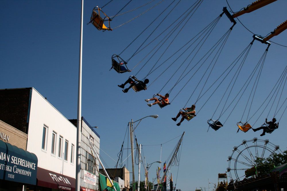 Swinging over the crowd at the hamtramck festival. Smithsonian Photo