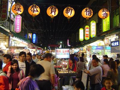 A typical night market in Taiwan.