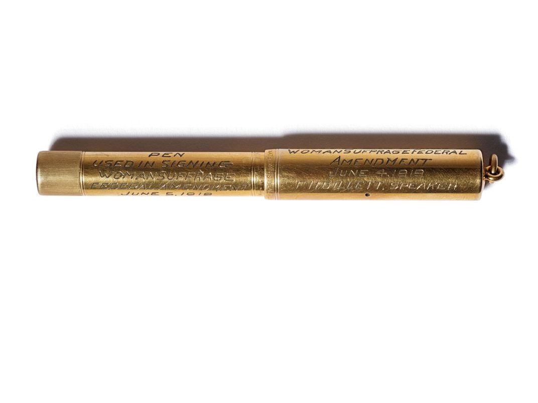 Pen used to sign joint amendment enacting 19th Amendment