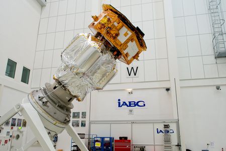 The LISA Pathfinder probe on display in September, 2015.