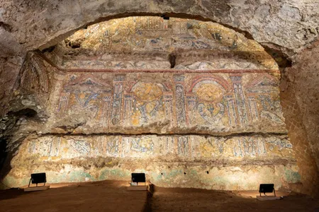 Researchers say the mural, uncovered near the Colosseum, is one of a kind.