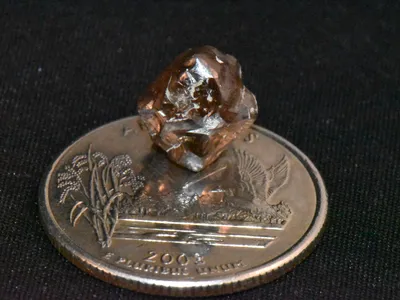 The 7.46-carat brown diamond is about the size of a gumdrop.