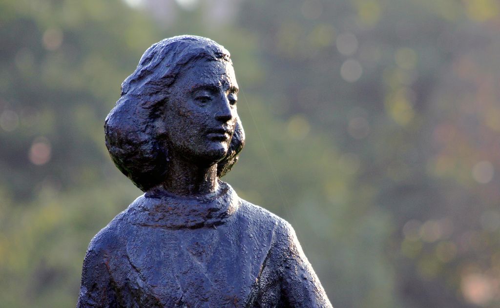 Statue of Anne Frank at Merwedeplein in Amsterdam