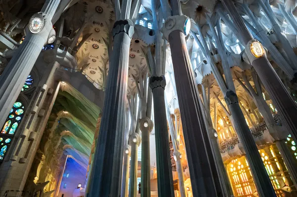 Inside the Sagrada Familia cathedral in Barcelona Spain thumbnail