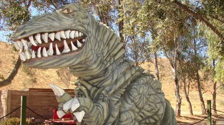 A very wrinkly dinosaur outside California's Jurupa Mountains Discovery Center