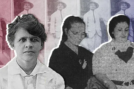 Luisa Capetillo, left, was a labor organizer and one of Puerto Rico's foundational feminists. Right, women on Election Day in 1936, the first year all women on the island could vote.
