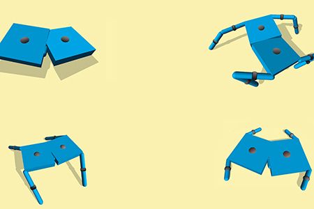 Teaching a simulated robot to walk is significantly easier if it starts with a simple body plan and grows limbs as it learns.
