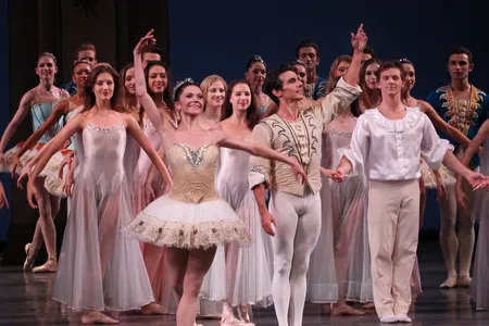 The curtain call of a 2015 performance of the New York City Ballet, which celebrates its 75th anniversary this year.