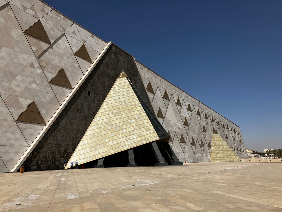 The exterior of the newly opened Grand Egyptian Museum in Giza