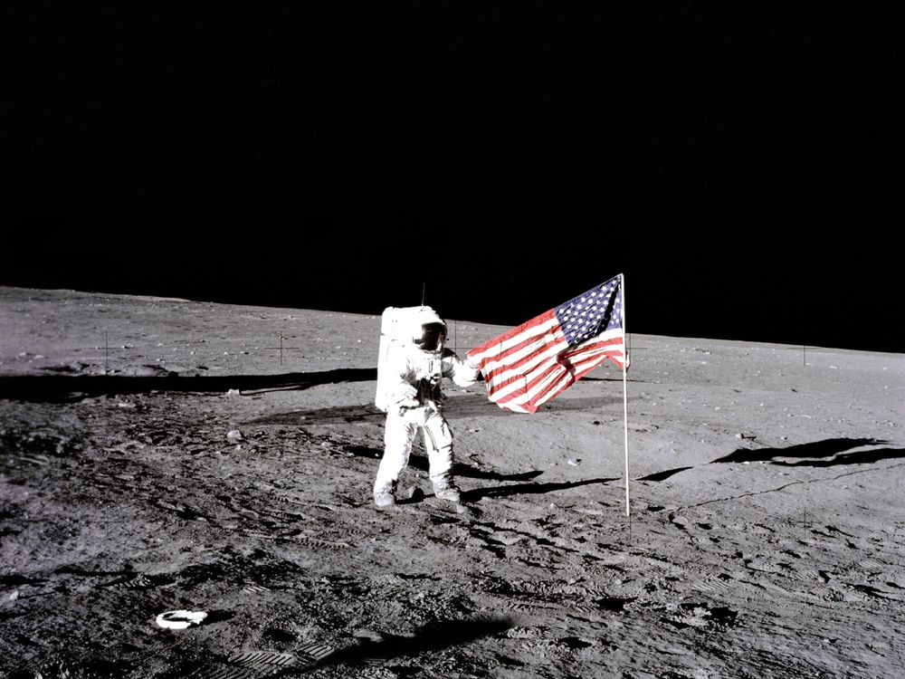 moon landing flag