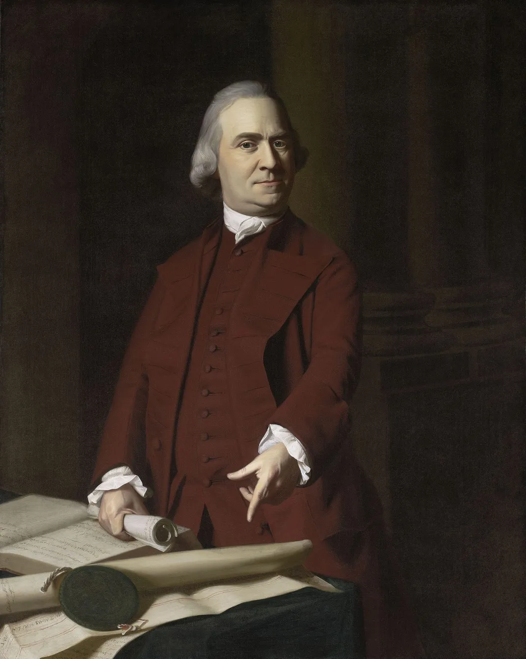 A portrait of Samuel Adams by John Singleton Copley