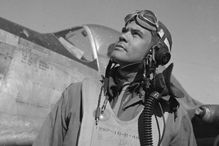 In March 1945, Colonel Benjamin O. Davis was commander of the U.S. Army Air Forces 332nd Fighter Group (better known as the Tuskegee airmen) in Italy. Pilots of the 332nd flew North American P-51 Mustangs as fighter escorts for Allied bombers. After the war, Davis would become the first black general in the U.S. Air Force.