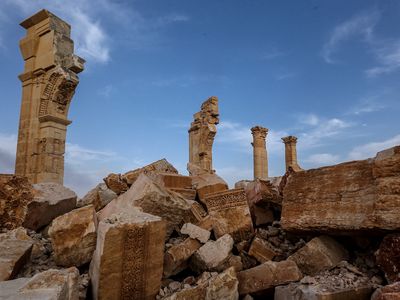 The ruins of the ancient city of Palmyra after it was recaptured by the Syrian army in March. 