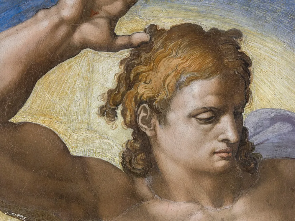 Detail of Michelangelo's The Last Judgment fresco