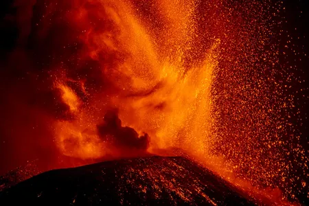 Mount Etna erupts in July 2021.