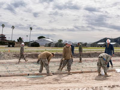 Marines and sailors are finishing their repairs at the “Airport in the Sky,” expected to reopen this month.