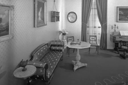 A room furnished according to Poe's "The Philosophy of Furniture" for a 1959 exhibition at the Brooklyn Museum