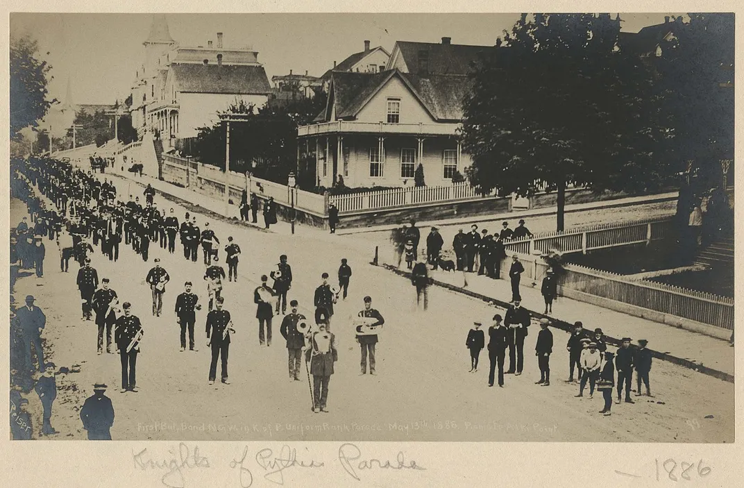 An 1886 Knights of Pythias parade