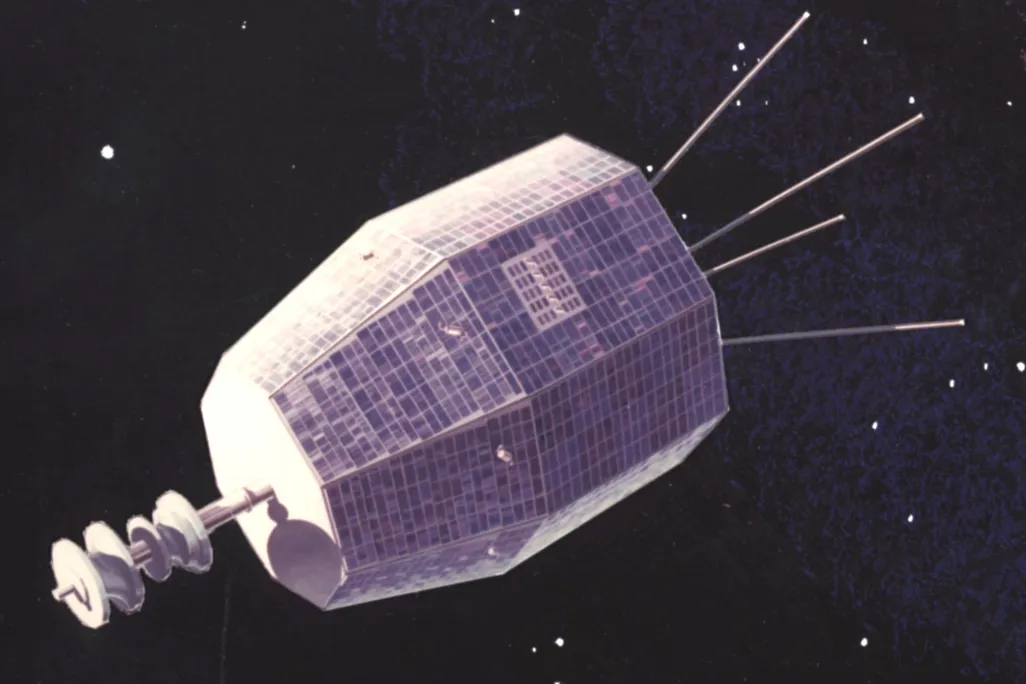 satellite floating in space