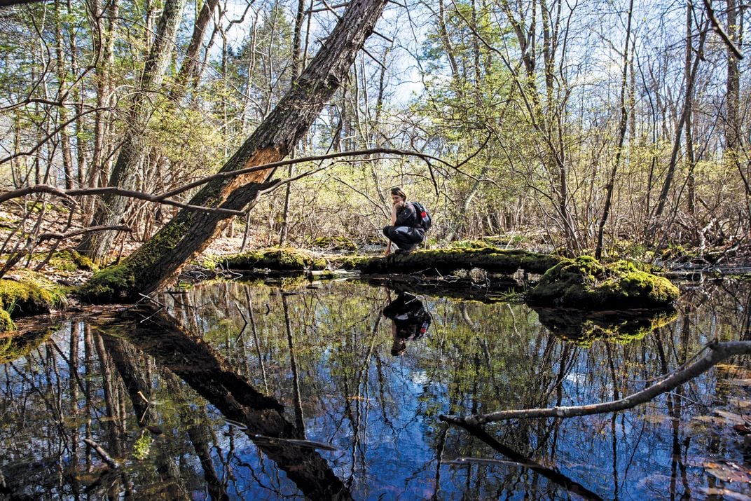 Laura Heady at vernal pool