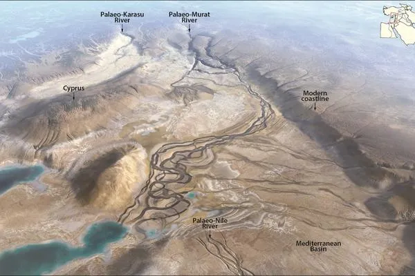 a bird's-eye view of a dry landscape