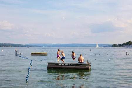 Public swimming at Clift Park in Skaneateles, New York