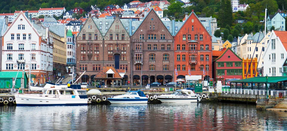  The lively harbor of Bergen, Norway 
