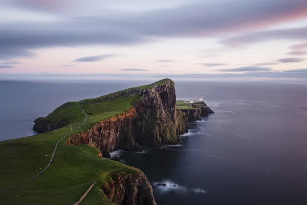 Old lighthouse on a Scottish cliff thumbnail