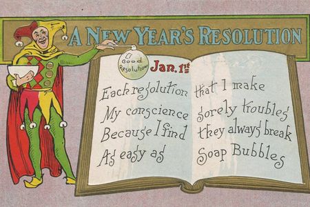 A resolution-themed postcard from 1909.