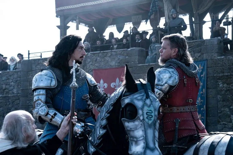 Adam Driver and Matt Damon in "The Last Duel"
