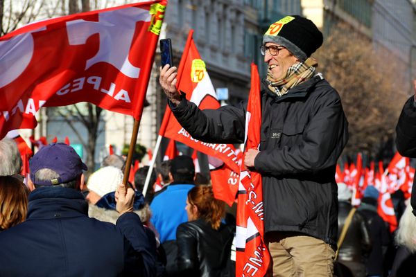 A man filming french pension reform strike thumbnail