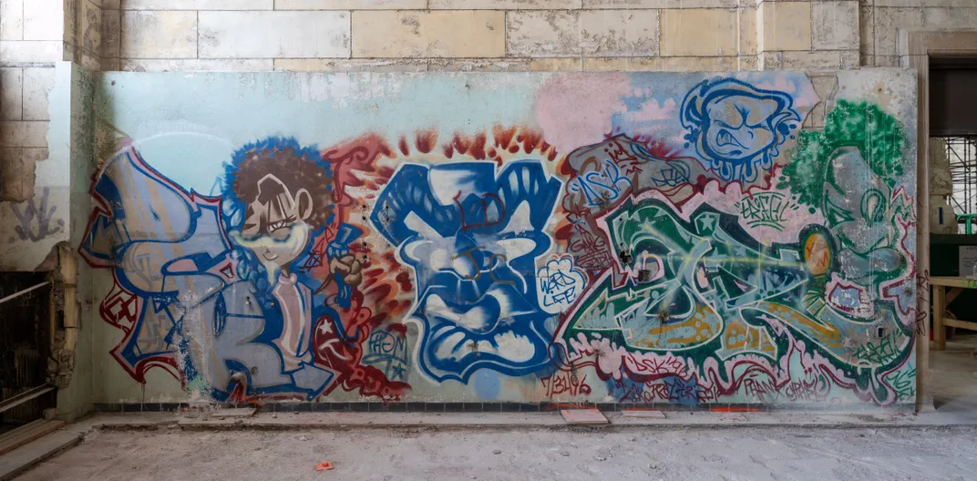graffiti in Michigan Central Station