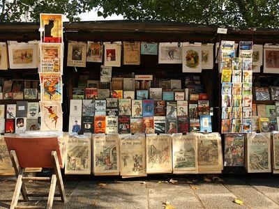 One of the more than 200 bouquiniste stalls along the Seine in Paris