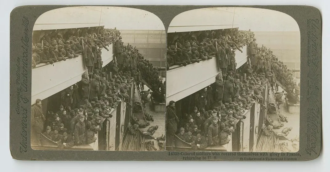 Black soldiers returning from France -- WWI