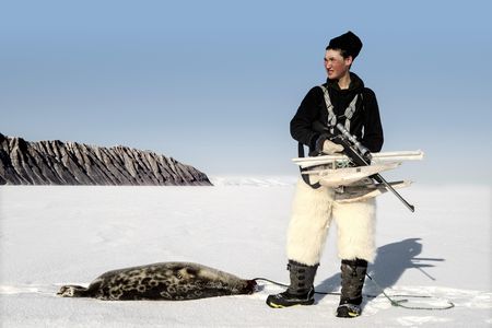 Qumangapik, age 16, hunts seals near Thule. Inuit were exempted from the 2010 European Union law banning 
the trade of seal products.