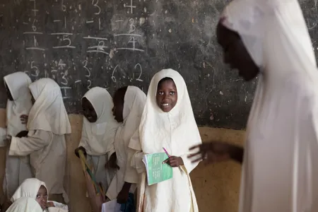 Students at a school in Nigeria. 